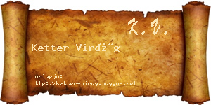Ketter Virág névjegykártya